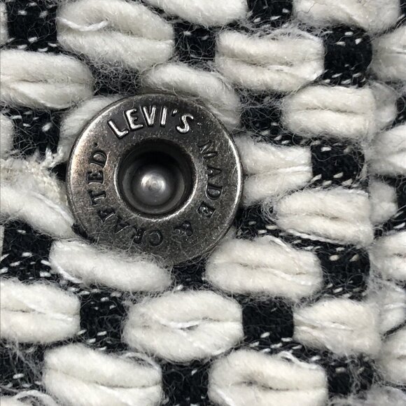 Levi's Made & Crafted Tribal Trucker Fringe Boxy Jacket Size 1 Unisex Blue White - Picture 7 of 10